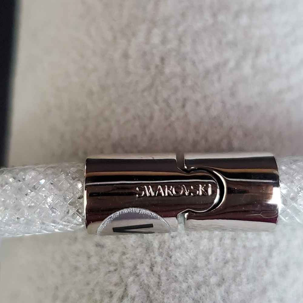 Swarovski Stardust Double Wrap Bracelet White Crystal Mesh Magnetic Clasp Size M - Picture 10 of 11
